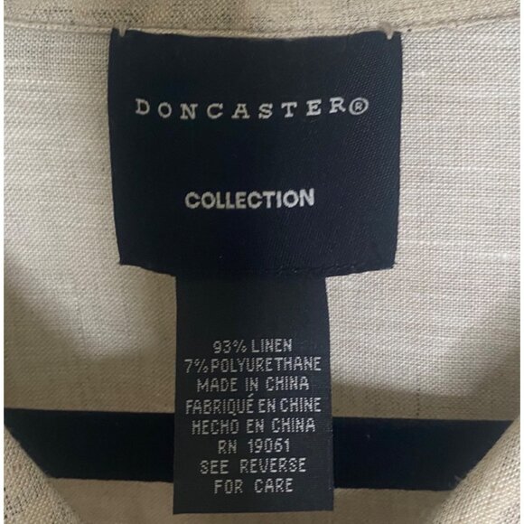 Doncaster Collection Linen Blend Button-Up Jacket‎ Womens XL Beige Leopard Print - Picture 2 of 14